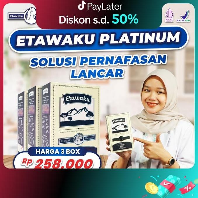 

Etawaku Platinum 3 Box Original Susu Bubuk Kambing Etawa Dengan Creamer Nabati Alami Bantu Keluhan Pernafasan Halal Mui Cod