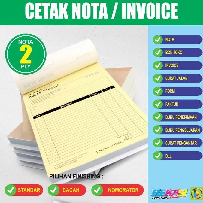 

Cetak Nota / Faktur 2 Ply - 1/4 Folio Rangkap 2