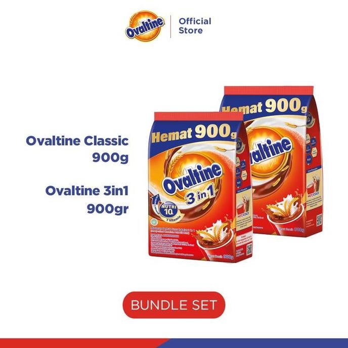 

[Paket Bundle] Ovaltine Classic 900G Dan Ovaltine 3In1 900G