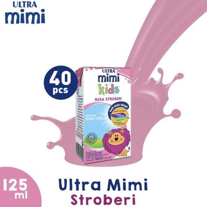 

Susu Ultra Mini Kids 125Ml Rasa Stroberi. Isi 125Ml X 40. Murah !!