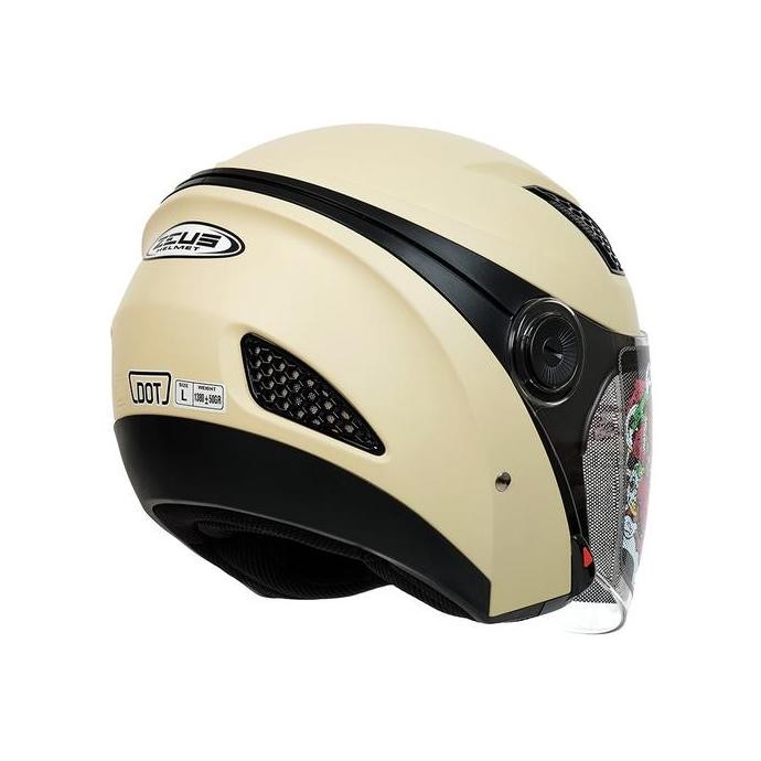 ZEUS ZS 610 MATT KHAKI  HALF FACE DOUBLE VISOR HELMET