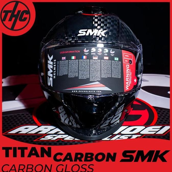 SMK TITAN CARBON GLOSS FULL FACE HELMET