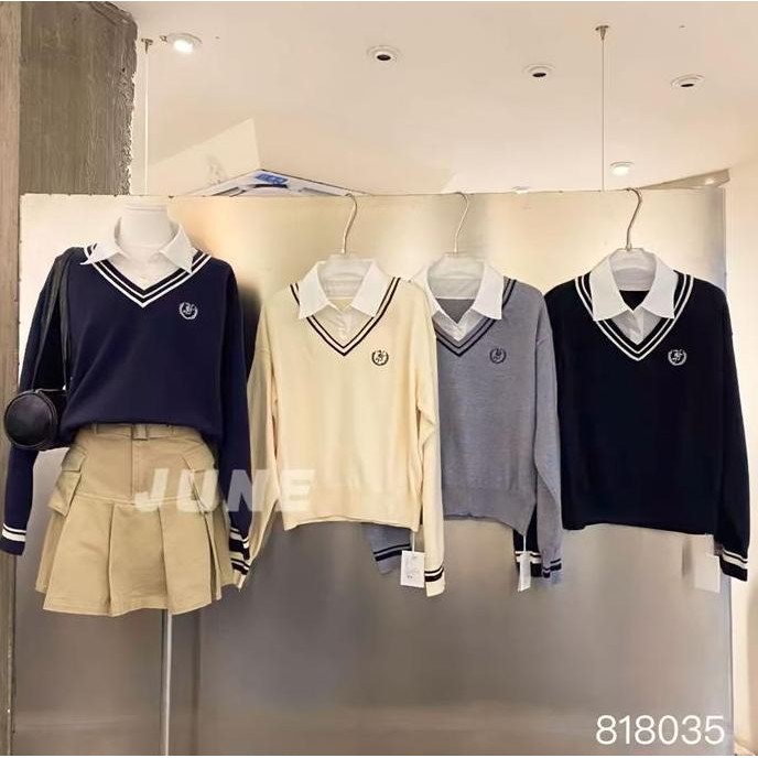 [ Angelina ] Virginia 2In1 Top / Silk Knit Import Top / Top Import Wanita