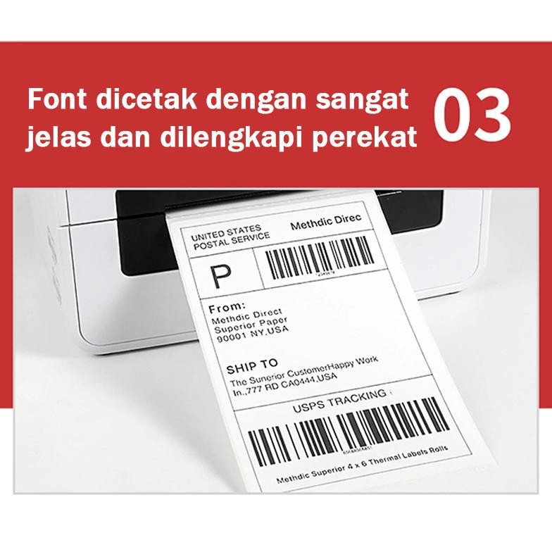 

JH8 Kertas Thermal 100 x 150 isi 500 Label Kertas Tidak Luntur Lem Kuat mura
