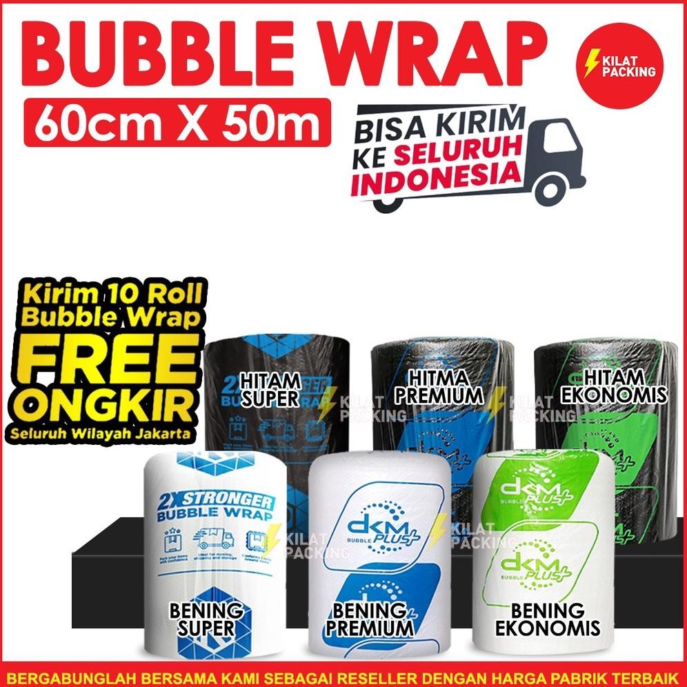 

JH8 BUBBLE WRAP 60CM X 50M PREMIUM TEBAL DELKOMAS DKM PLUS TERMURAH SATUAN