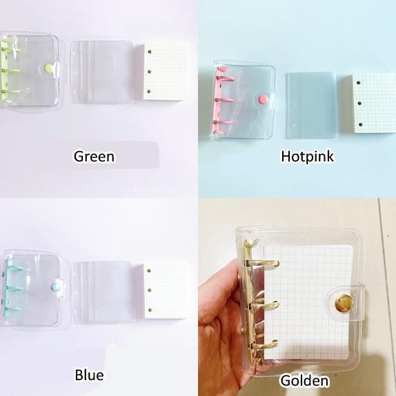 

JH8 Binder mini polos 3 ring termasuk isi kertas refill 80 lembar aesthetic lucu cute journaling DIY bujo jurnal notebook loose leaf transparan HB1290