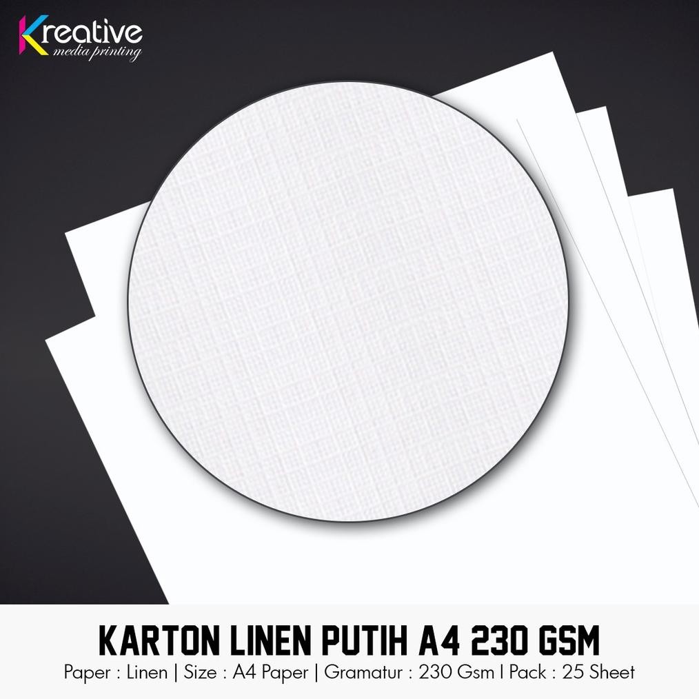 

JH8 Kertas Karton Linen (A4 / 230 Gsm / 1 pack = 25 lbr)