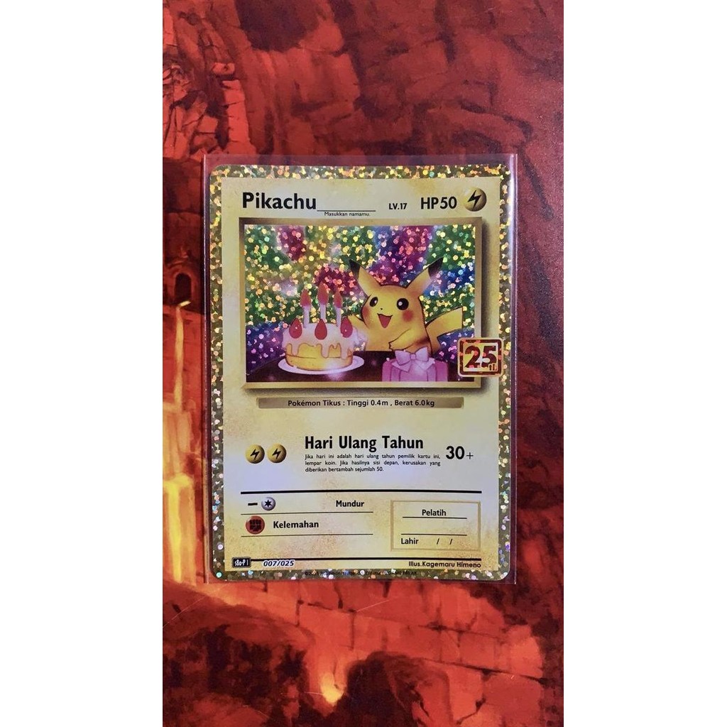 Pikachu Ulang tahun Birthday 25th anniversary pokemon celebrations tcg Rare Original
