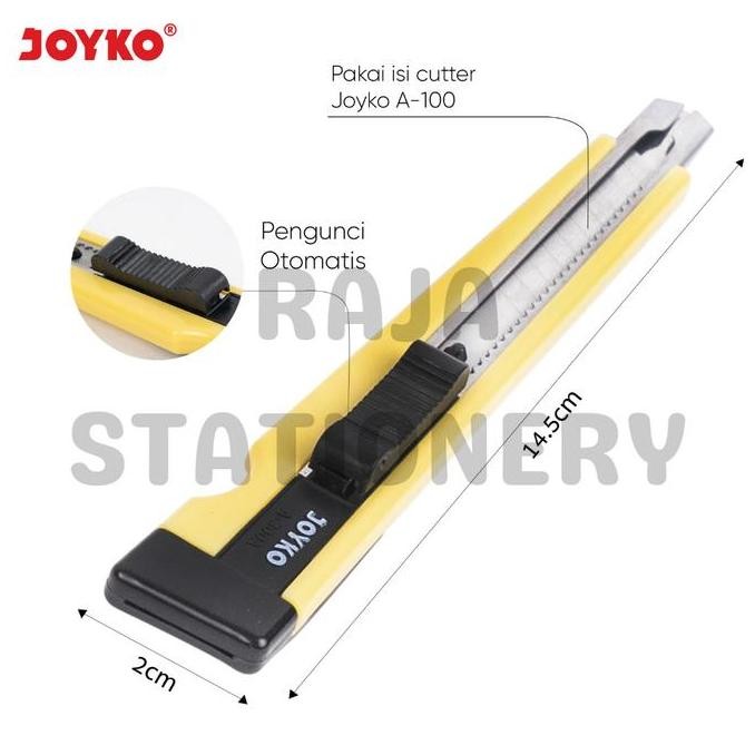 

ready !!! JOYKO CUTTER KECIL PISAU POTONG PEMOTONG KERTAS SILET A-300A LUSIN BOX [12PCS]
