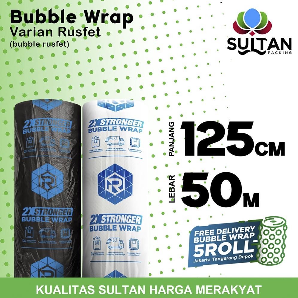

JH8 Bubble wrap 125cm x 50m Rusfet Coreless Plastik Bubblewrap Roll Stronger