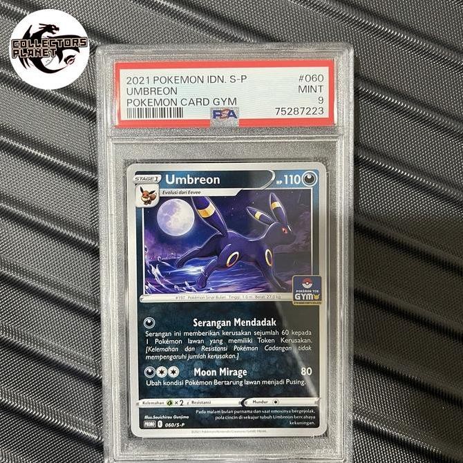 Umbreon Promo PSA 9 pokemon TCG Gym promo Indonesian Rare Original