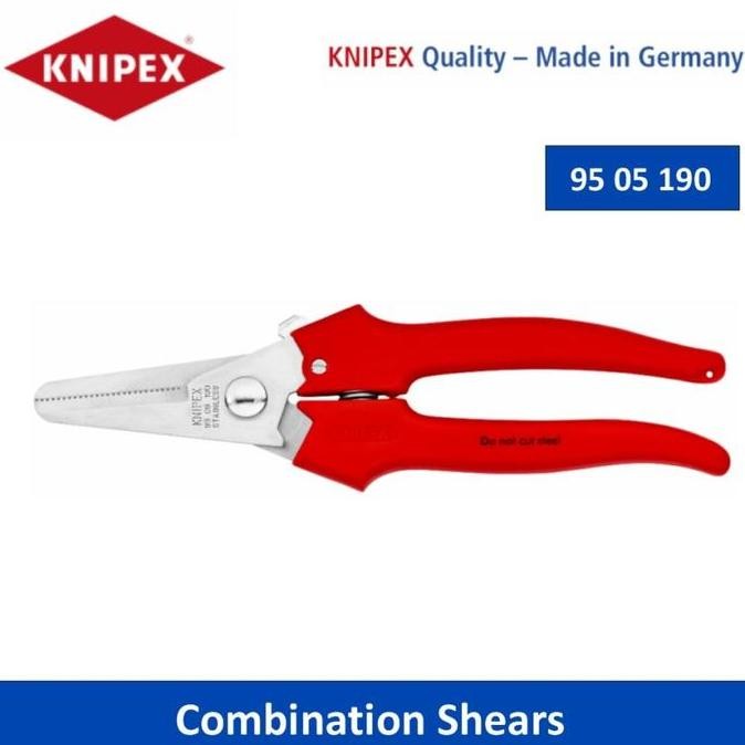 

ready !!! Gunting Kombinasi, Gunting Serbaguna 190 mm 95 09 190 Combination Shears Knipex
