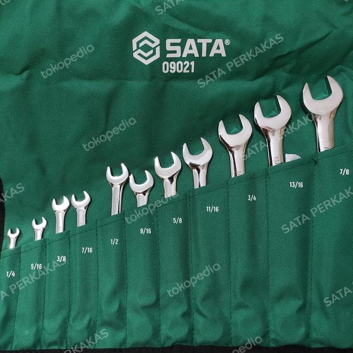 KUNCI RING PAS INCH SET 09 11PC SAE COMBINATION WRENCH SET SATA