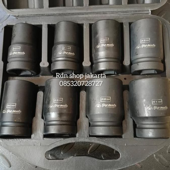 Kunci shock sok 1 inch set 8 pcs 20 - 41 mm Tjap Mata Germany