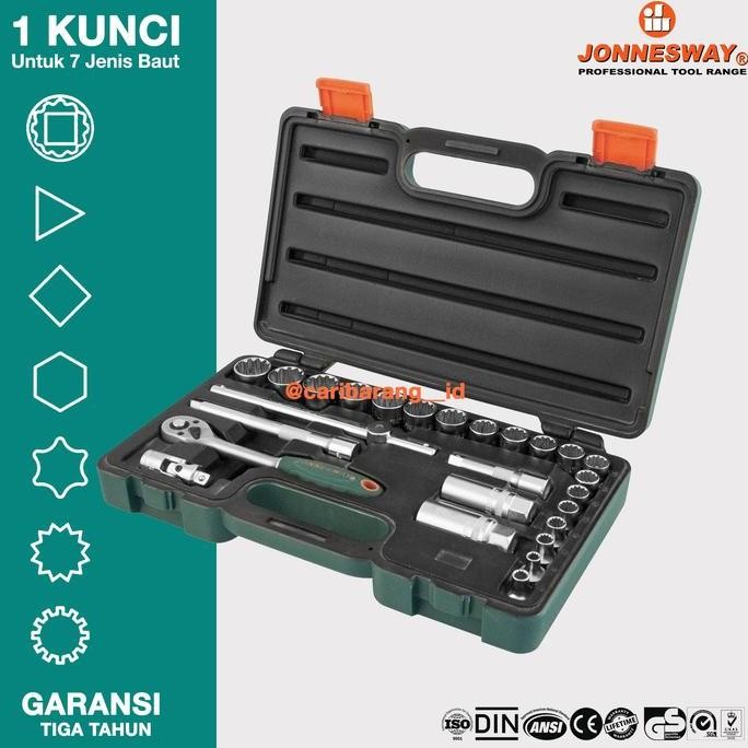 JONNESWAY 26 PCS SOCKET SET 3/8"DR SUPER TECH