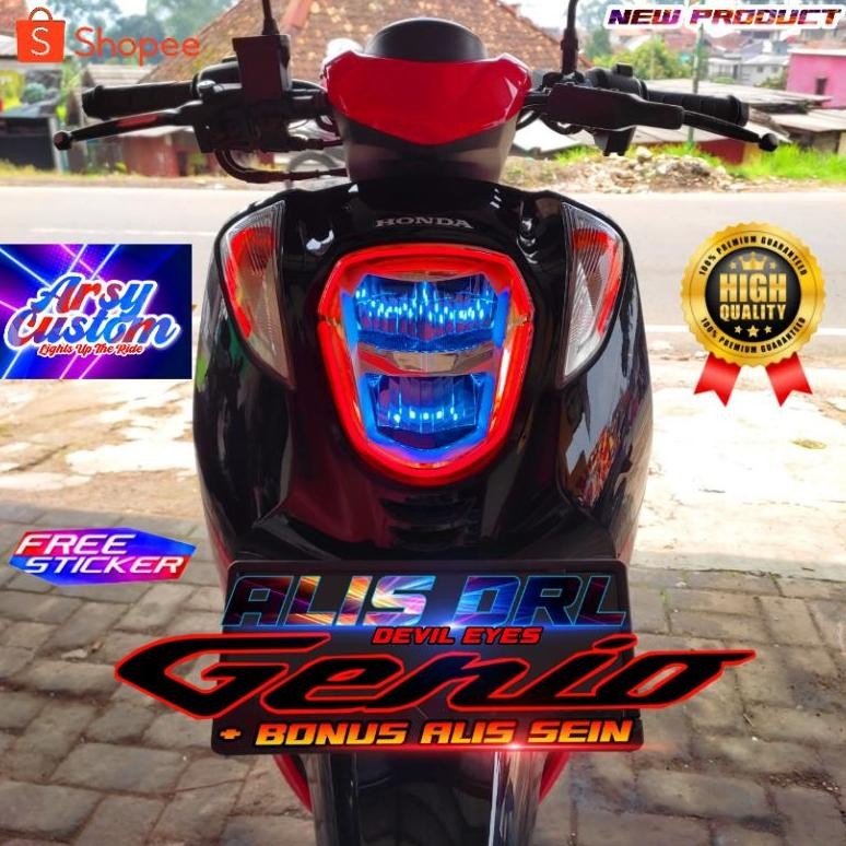 Lampu Alis Genio Lampu Alis Headlamp Sein Bonus Devil Eyes Lampu Alis Slim Flexibel DRL Senja Kota D