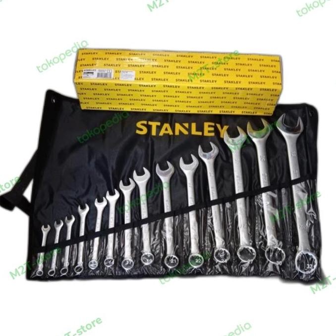 Kunci Ring Pas Set 14pcs 87-038-3 Merek Stanley 