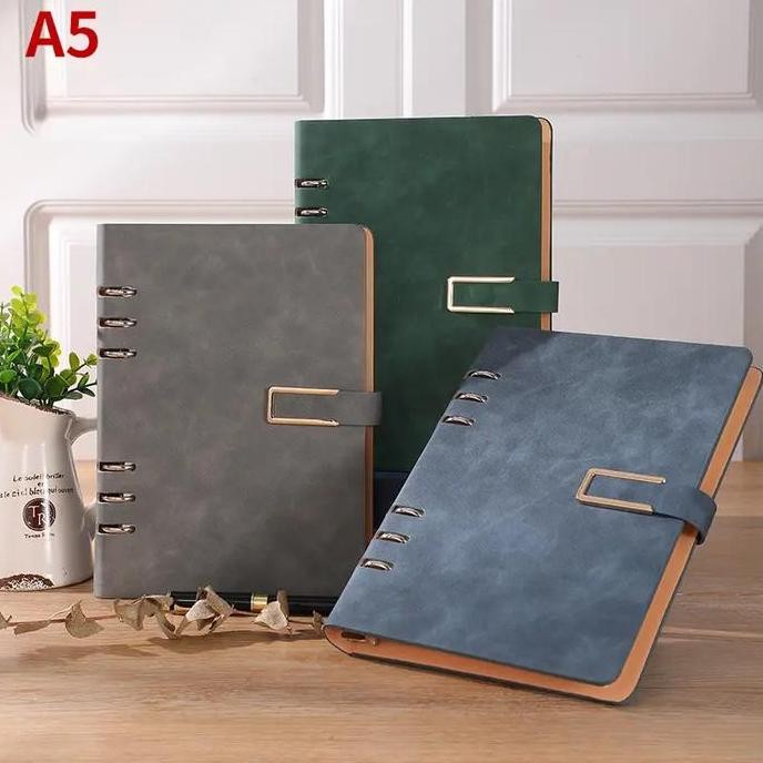 

[BISA CUSTOM] Binder Notebook Kulit Ukuran A5 Custom/ Buku Binder A5