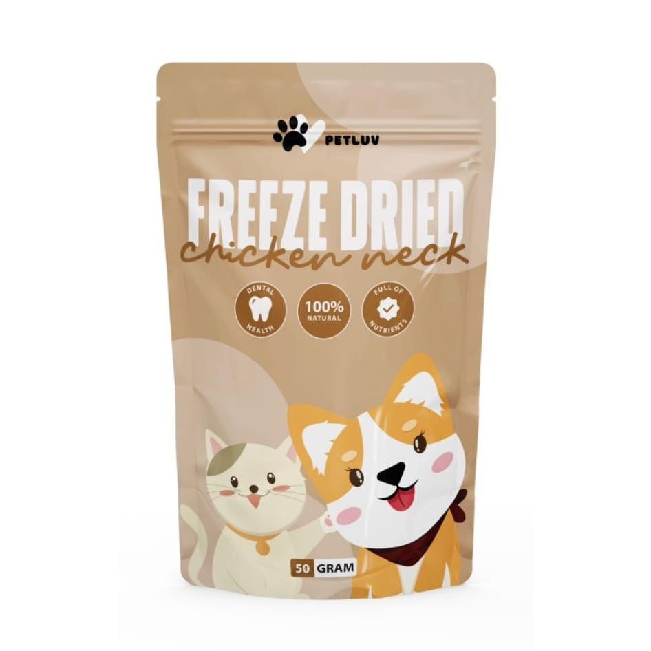 Petluv Freeze Dried Chicken Neck Leher Ayam/Makanan Snack Anjing Kucing AST