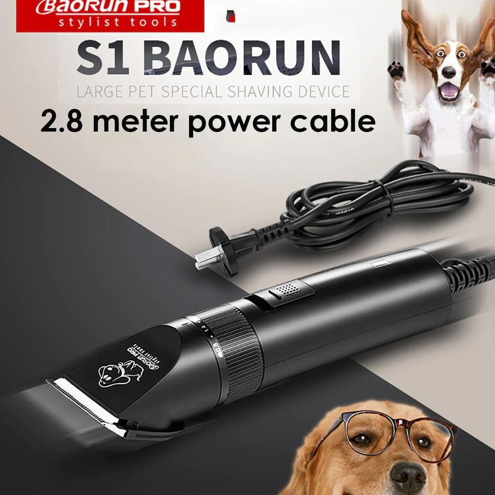 Baorun S1 Alat Mesin Cukur Domba Kambing Kucing Anjing Bulu Hewan - Baorun Kabel SV