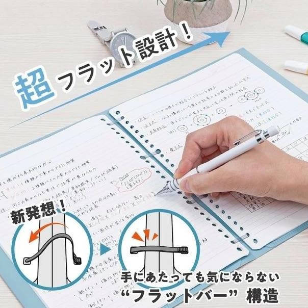 

Nakabayashi Flaleaf Binder B5 Logical Swing Flat Notebook Slim Binder Buku Tulis Bergaris FLL-B501B HT