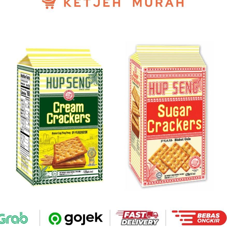 

Hup Seng Biskuit Cream Craers Asin Sugar Craers Manis 428 Gram 1 Pcs