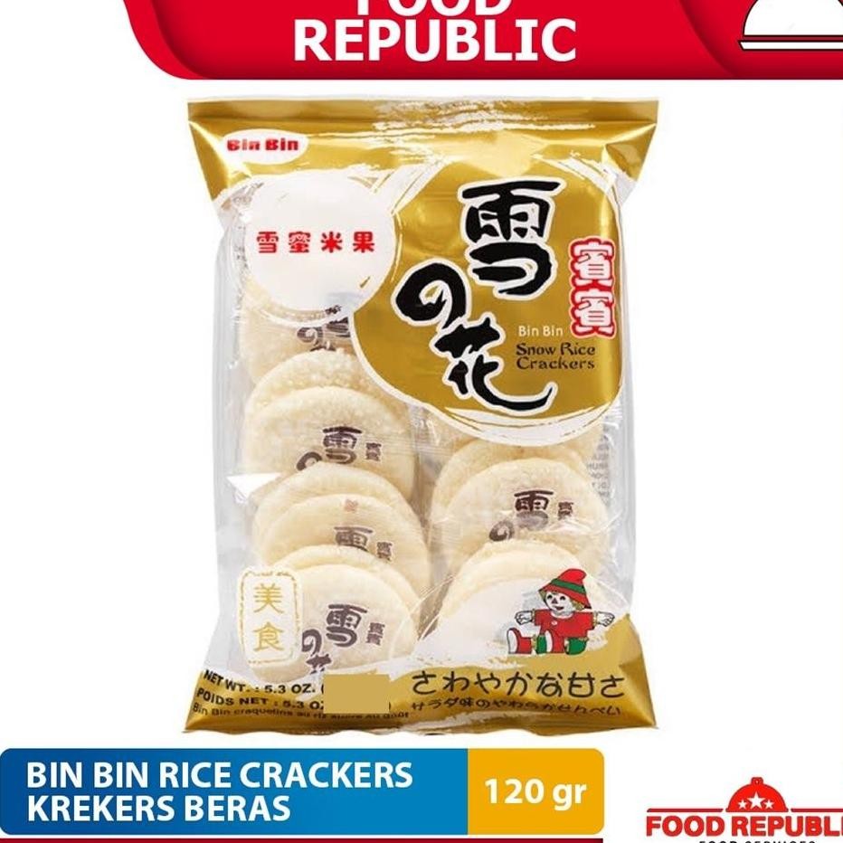 

Bin Bin Rice Craers Snow 120 Gr Sna Vegan Non Msg Halal