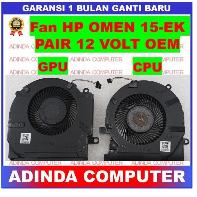 Fan Hp Omen 15-Ek 15-Ek0044Tx 15-Ek0045Tx 15-Ek0105Tx 12 Volt Variasi New Stok