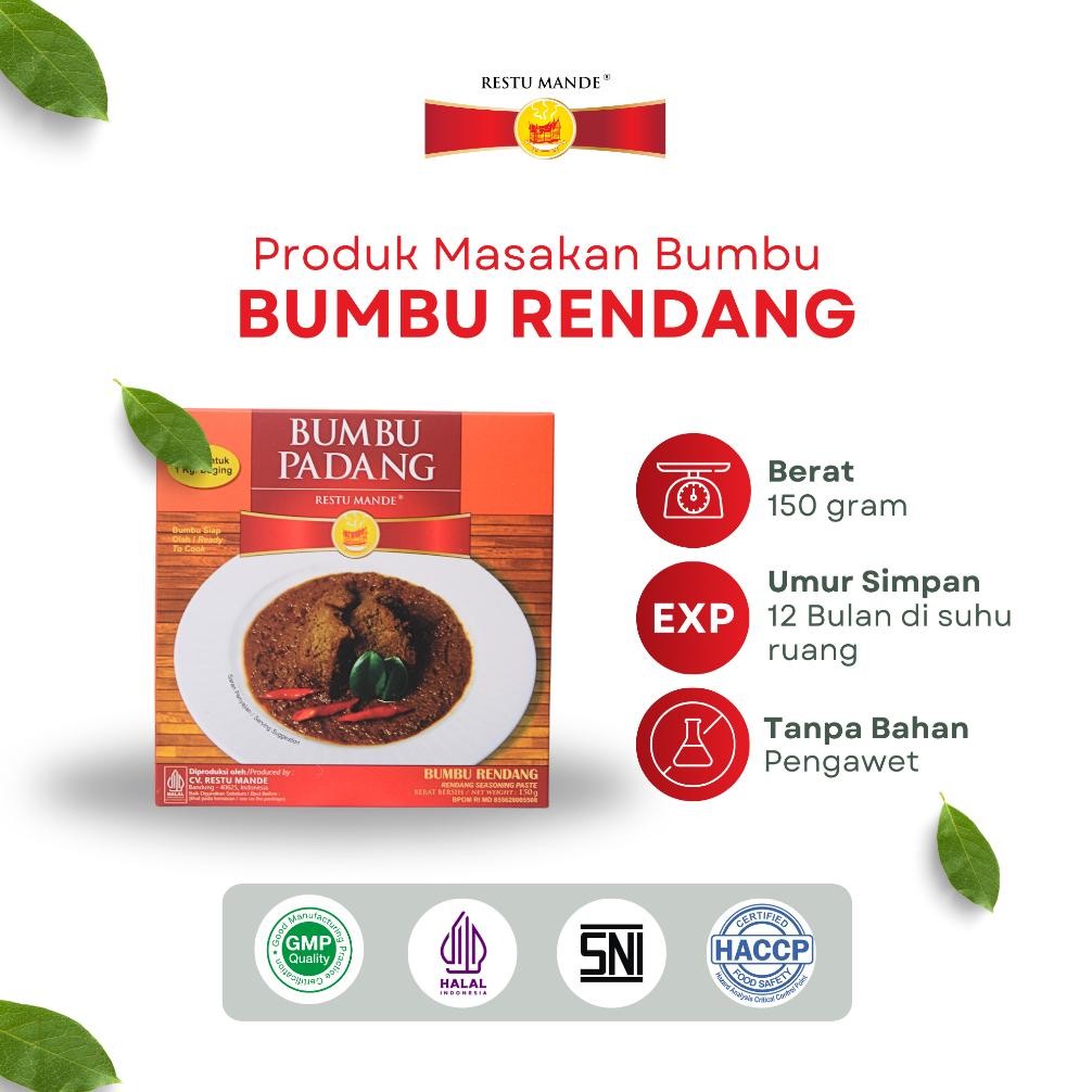

AS25 IQR-914 [Paling Laris] Restu Mande Bumbu Rendang (Untuk 1 Kg) 150 Gram Terlaris Terlaris