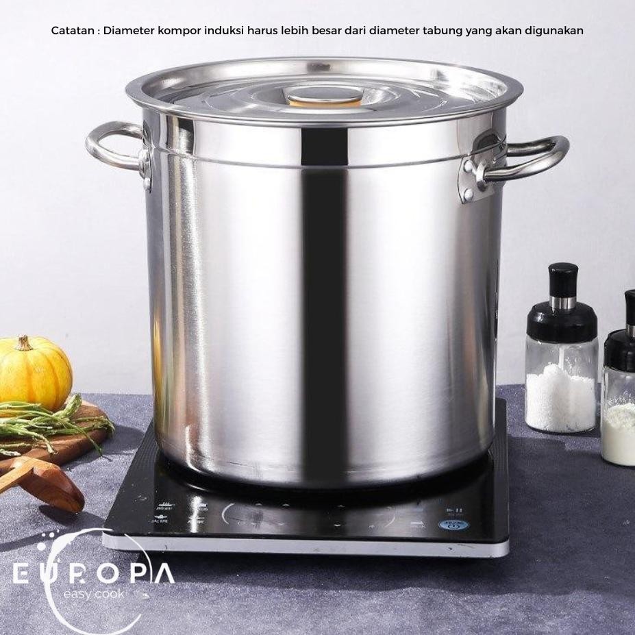 Panci Dandang Stainless Steel Tebal Panci Bakso Jumbo Stockpot Panci Kukus Panci Besar EUROPA