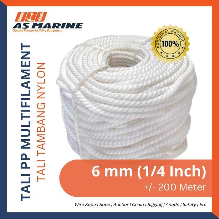 

Tali Tambang Nylon / Tali Nilon / Tali Plastik Pp Multifilament 6 Mm Original Dan Terpercaya
