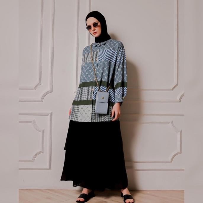 Vz Rumaisha Tunic (Only Smoke Green) Vivi Zubedi Original **Black