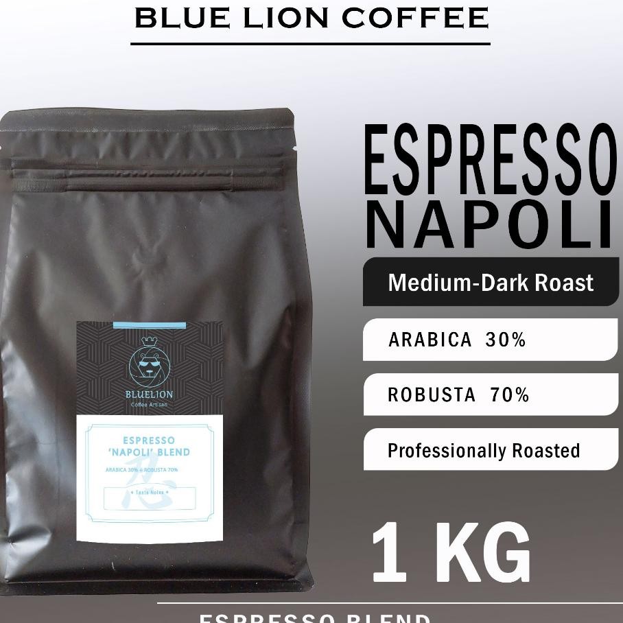 

Espresso Napoli Blend 1 Kg Medium Dark Roast Kopi Bubuk 70 Robusta 30 Arabica Blue Lion Coffee