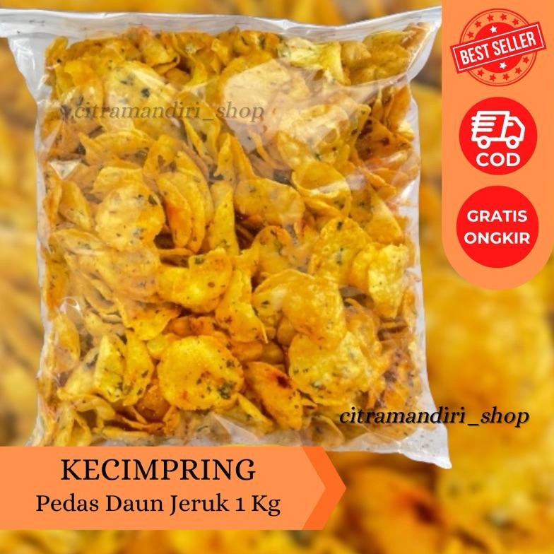 

1 Kg Kecimpring Pedas Daun Jeruk / Comring Pedas Daun Jeruk / Cemilan Khas Kuningan