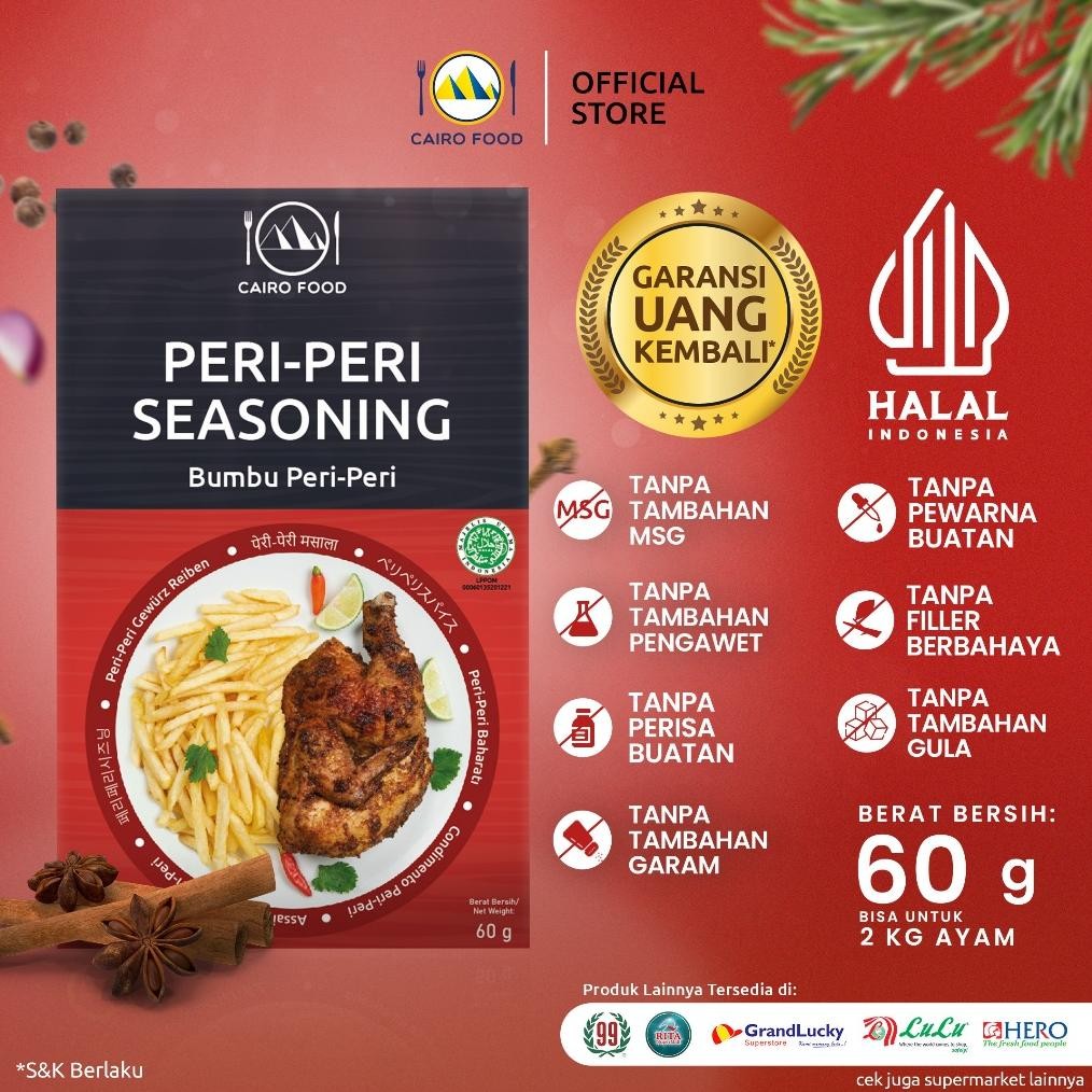 

READY STOK Bumbu Peri Peri Sehat Tanpa MSG dan Filler Tambahan - Cairo Food Siap kirim