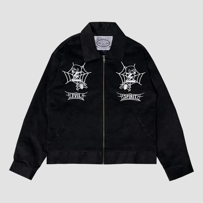 Evilspirit Jacket Corduroy - Nexa Black Unisex Jaket Atasan Casual Pria Wanita Hitam Co