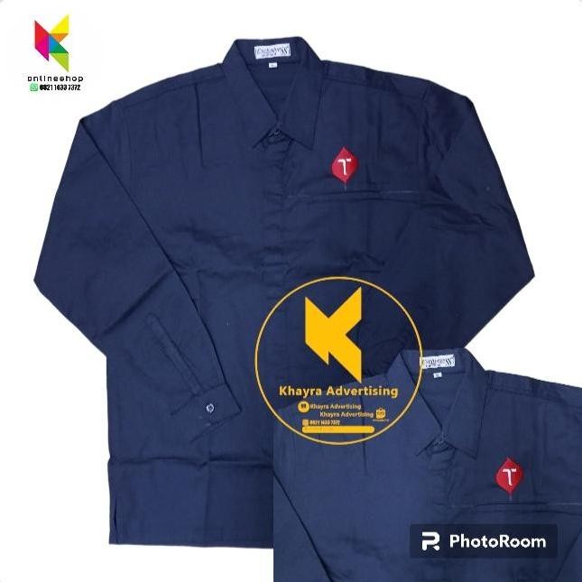 KEMEJA TELKOMSEL SERAGAM TELKOMSEL BAJU TELKOMSEL NAVY LENGAN PANJANG
