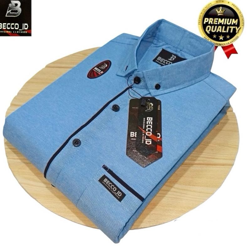 Kemeja Polos Lengan Pendek Pria - Kemeja Polos Motif List Lengan Pendek Pria - Kemeja Kantor Polos L