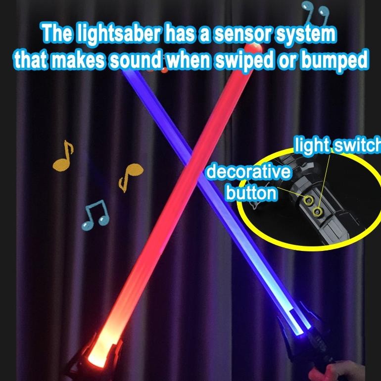 Fue-K5X20 Mainan Anak Lightsaber Star Wars 2In1 7 Warna Lampu Laser + Konektor Suara Mainan Pedang L