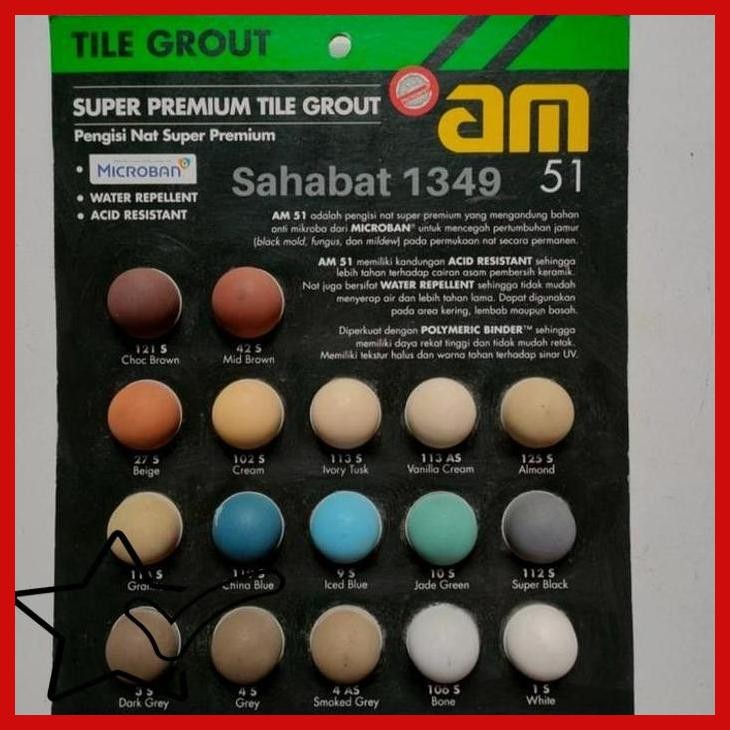 [ISB] AM 50 NAT TILE GROUT KERAMIK 1 KG OKER SEMEN NAT