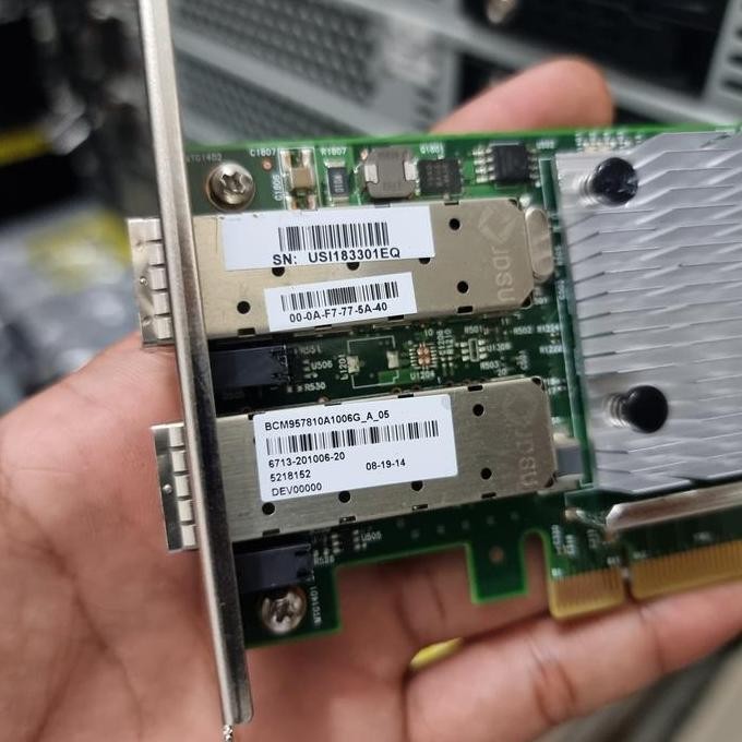 Card Sfp+ Broadcom 10Gb Dual Port Pci-E Sfp+ 10G Mikrotik X86 Vyos New Stok