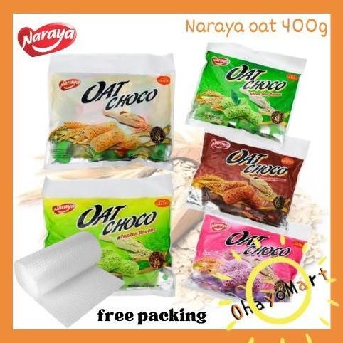 

h-4 rf-45 Naraya Oat Choco/ snack oat/ chocolate/ vanilla/ pandan/ ubi / green tea 400g Termurah Terlaris