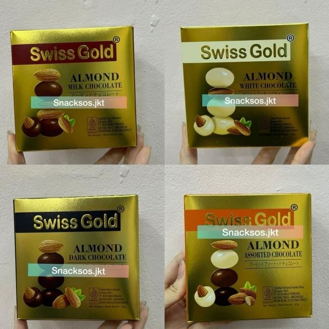 

swiss gold almond milk / dark / white / assorted chocolate - choco termurah