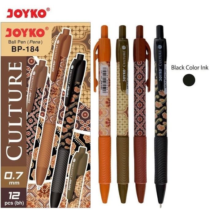 

Produk Baru!! Ball Pen Pulpen Pena Joyko BP-184 Culture 0.7 mm - Hitam 1Pack / 12Pcs
