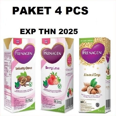 

paket 4 pcs prenagen susu ibu hamil uht 185ml choco berry almond termurah