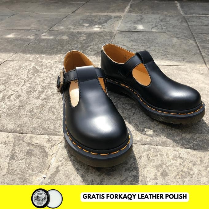 Dr Martens Mary Jane Polley T-Bar Black Smooth