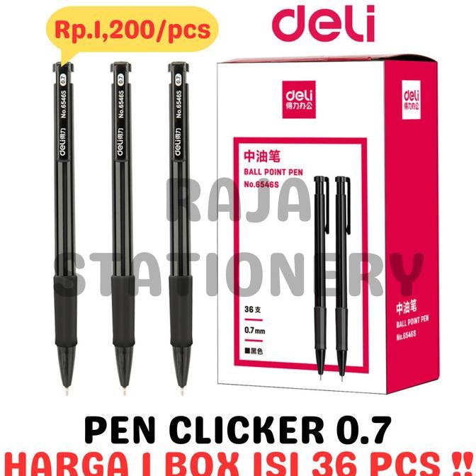 

Produk Baru!! DELI BALL PEN CLICKER 0.7 PULPEN BOLPOIN PEN DELI CETEK 6546S [36PCS]