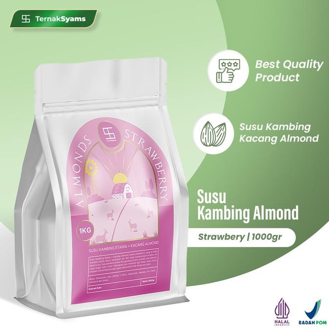 

susu kambing etawa murni original - almond stroberi - ternak syams termurah