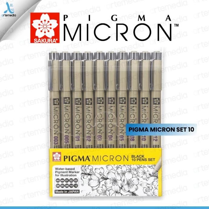 

Produk Baru!! Sakura Pigma Micron Drawing Pen Set 10 Pigment Ink Pulpen Gambar