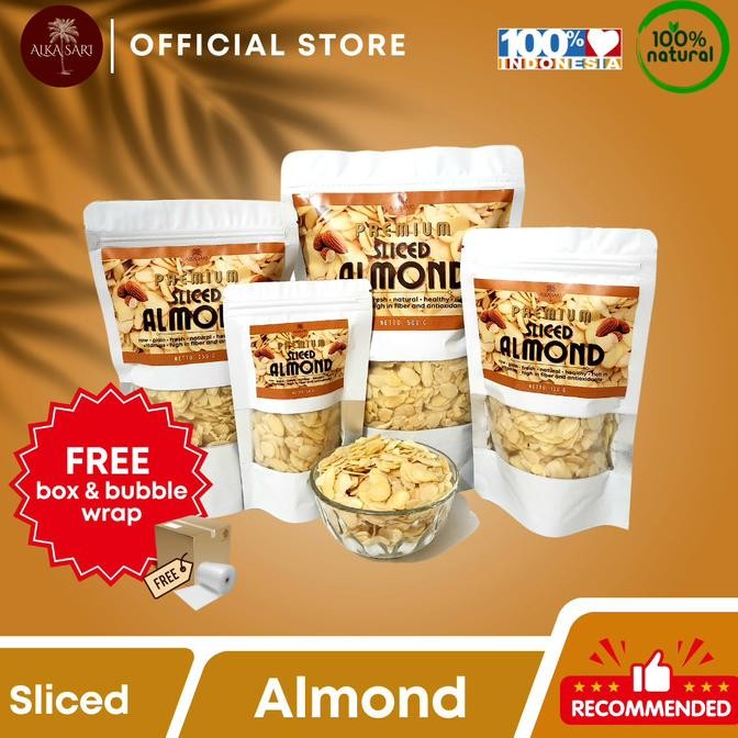 

kacang almond slice mentah / almond slice premium alka sari termurah